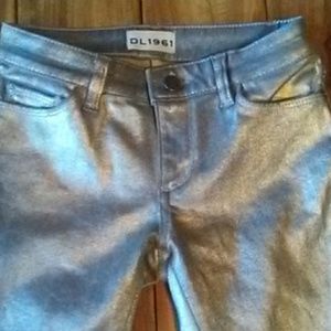 DL 1961 Chole Skinny Met/silver Jeans size10